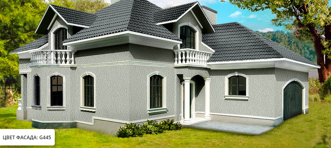 Как подобрать цвет фасада к серой крыше? — Farbe