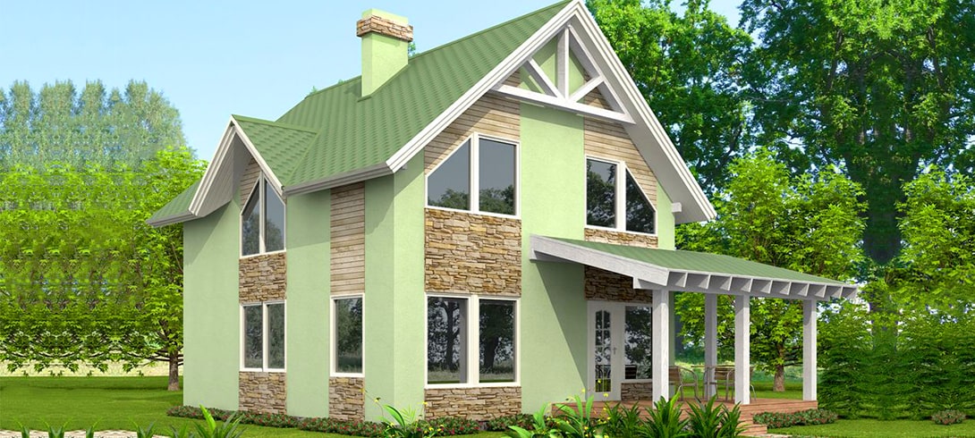 Как выбрать цвет фасада к зеленой крыше? — Farbe